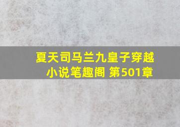 夏天司马兰九皇子穿越小说笔趣阁 第501章